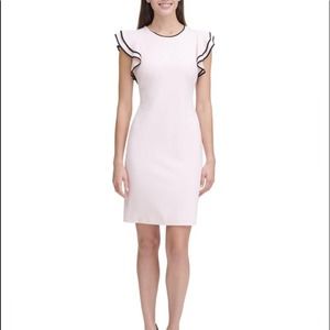 Tommy Hilfiger Pink sheath dress- flutter sleeve